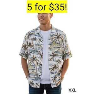 Hawaiian Neutral Color Short Sleeve Button Down Shirt Sale 5 for 35